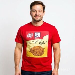 Gildan Spice Girls Pumpkin Spice Graphic Tee Red Nostalgia Parody Sz L